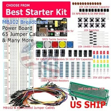 830 POINT SOLDERLESS BREADBOARD 65 PCS JUMPER CABLE MB-102 POWER SUPPLY MODULE