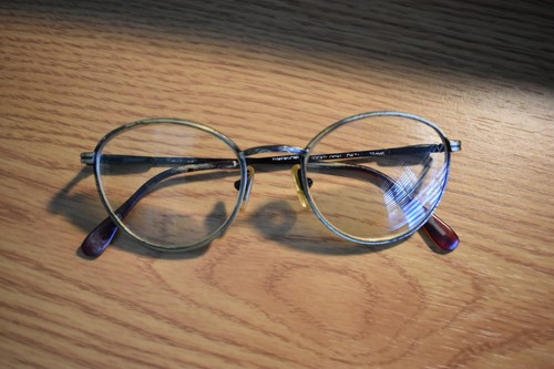 Vintage Society Optiks Black Gold Round Glasses Thick - Picture 7 of 12