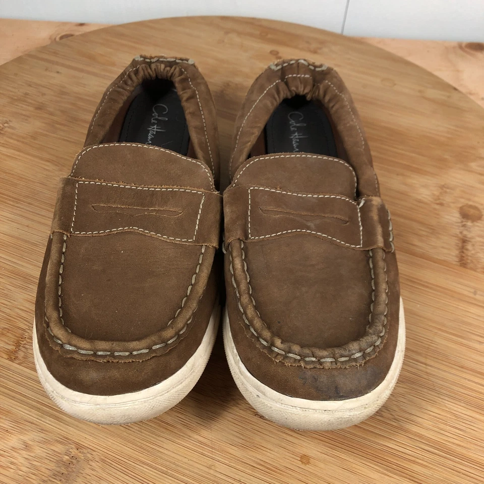 Cole Haan Zapatos Niños 4 Air Penny Muelle Mocasines Cuero Marrón Sin Cordones Foto 4 de 4