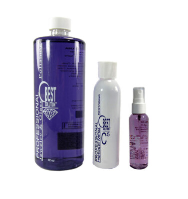 BEST SOLUTION Jewelry Cleaner 32oz Bottle w/ C5 8oz Metal Polish & 2oz FREE GIFT