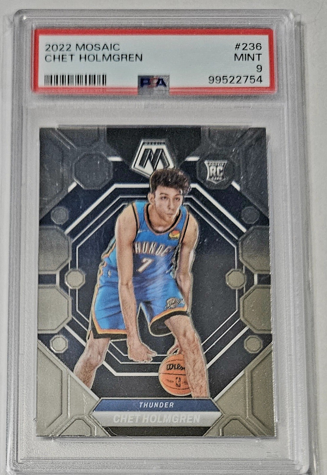 2022 CHET Holmgren Mosaic RC Rookie Card Thunder #236 PSA 9 MINT