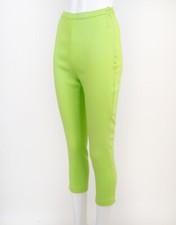 Deadstock 1960s Vintage Stretch Capri Pants Amazing Lime Chartreuse W 24"