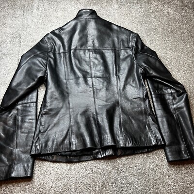 Penny Black Women's Black Leather Jacket Size 44 Soft Leather