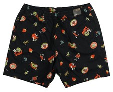 VANS Range Relax Elastic Fruit AOP Shorts sz S Small Black Orange