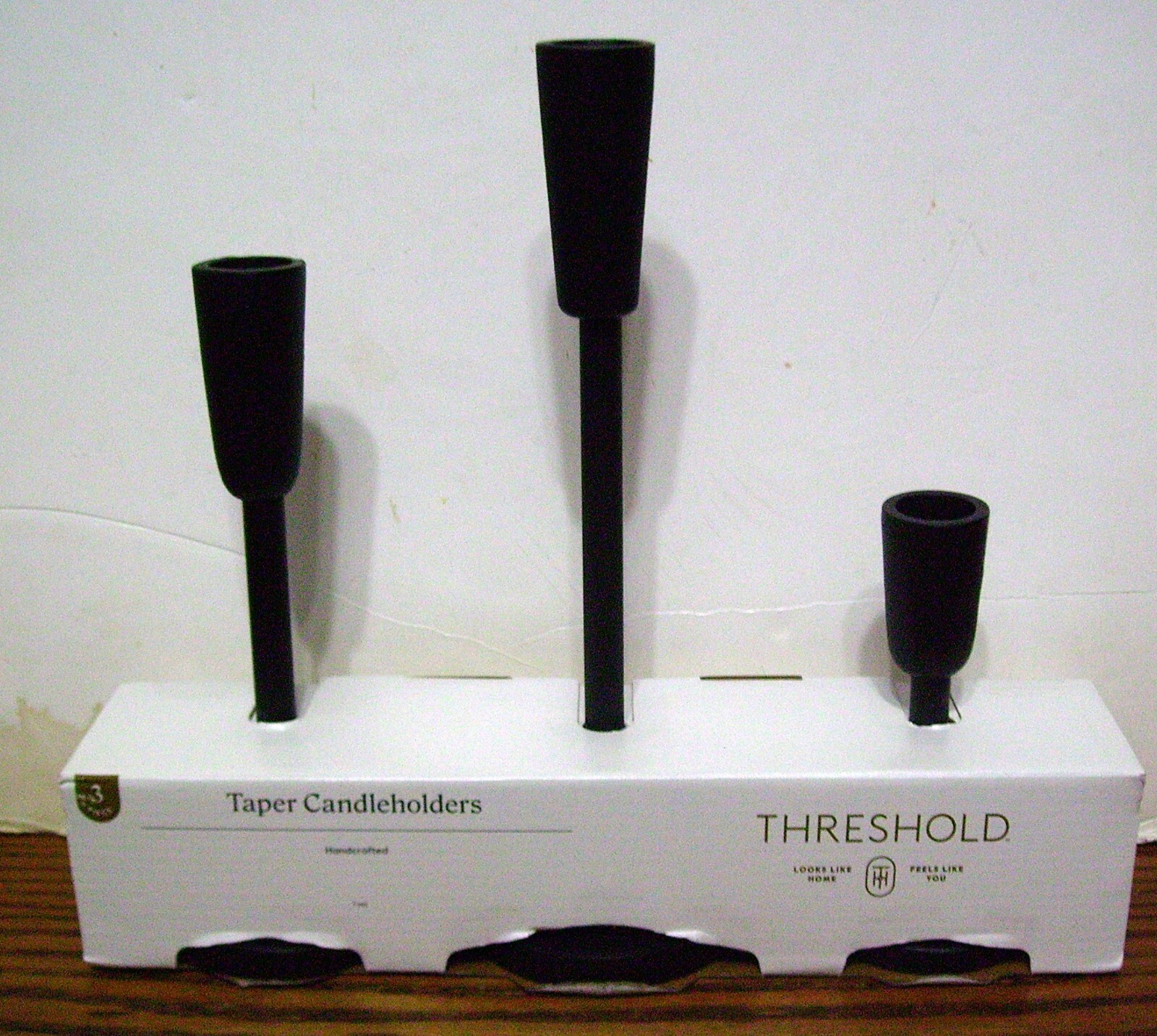 THRESHOLD TAPER CANDLE HOLDERS 3 PACK eBay