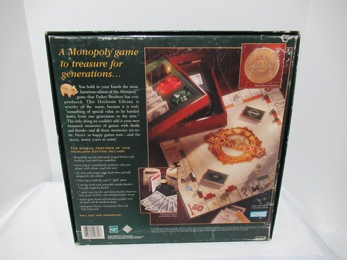 Monopoly The Heirloom Edition Complete 1997 Parker Bros Wood Box - Complete - Picture 2 of 8