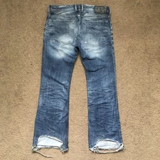 Diesel Mens Jeans 30 x 30 Bootcut Flared Denim Blue Distressed Heel Y2K Vintage