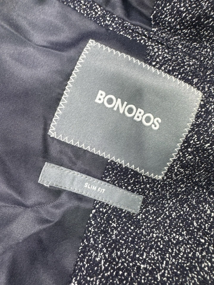 Bonobos Men's Wool Blazer Jacket Unstructured Size 40R Blue White Modern - Image 4 of 4