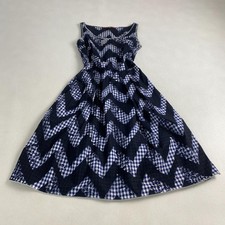 USED PRADA LONG DRESS, SLEEVELESS, GINGHAM CHECK, PAINTED, SIZES 38 GOOD