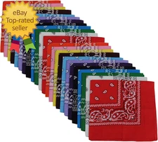 24Pcs 22 X 22 Inch 100 Cotton Bandana Novelty Double Sided Print