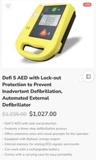 Defi 5 AED with Lock-out Protection to Prevent Inadvertent Defibrillation