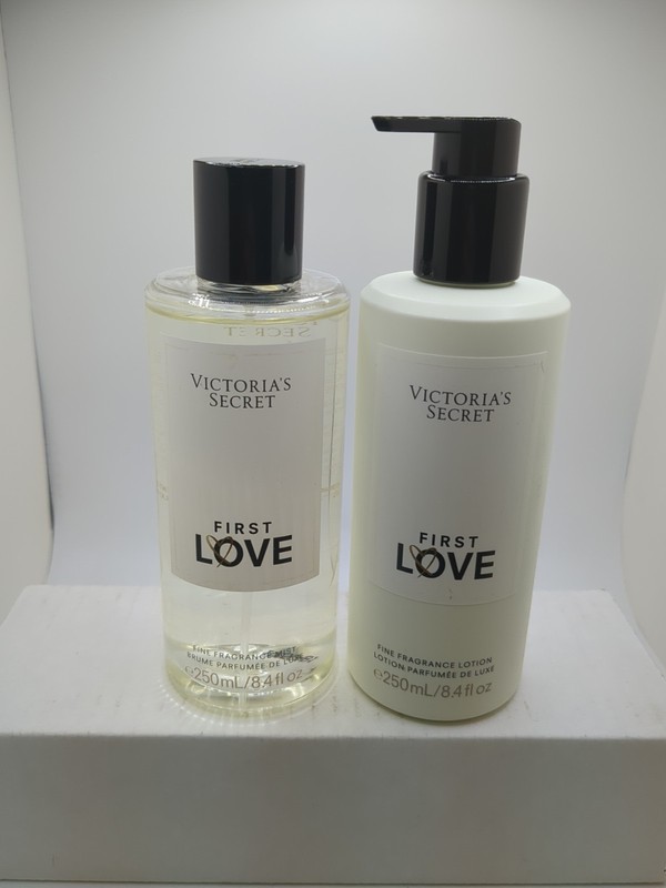 VICTORIAS SECRET FIRST LOVE FRAGRANCE  MIST & LOTION 8.4 oz SET 