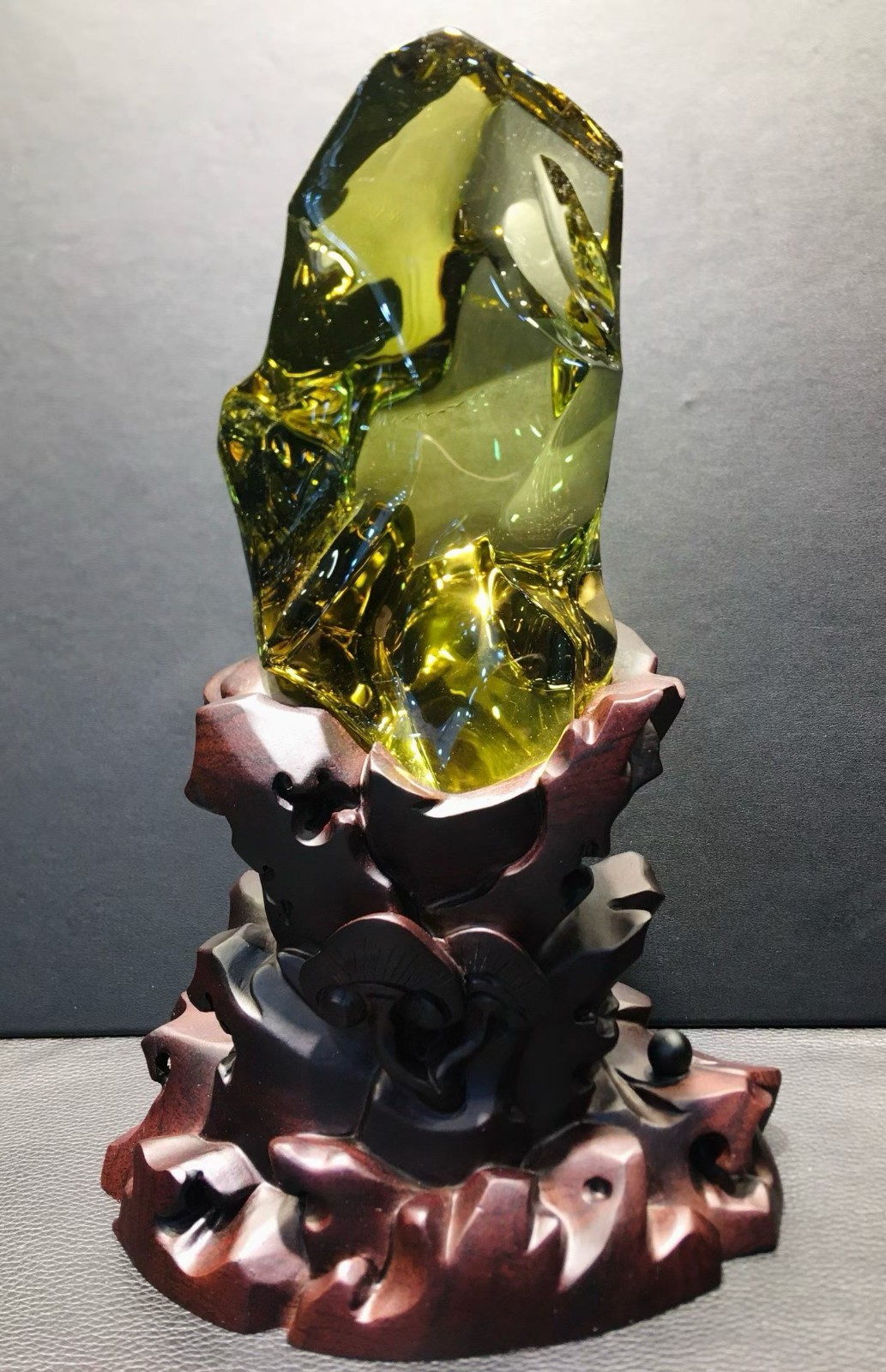 3.27LB TOP Natural Citrine Quartz Crystal Mineral specimens Reiki Decor+stand