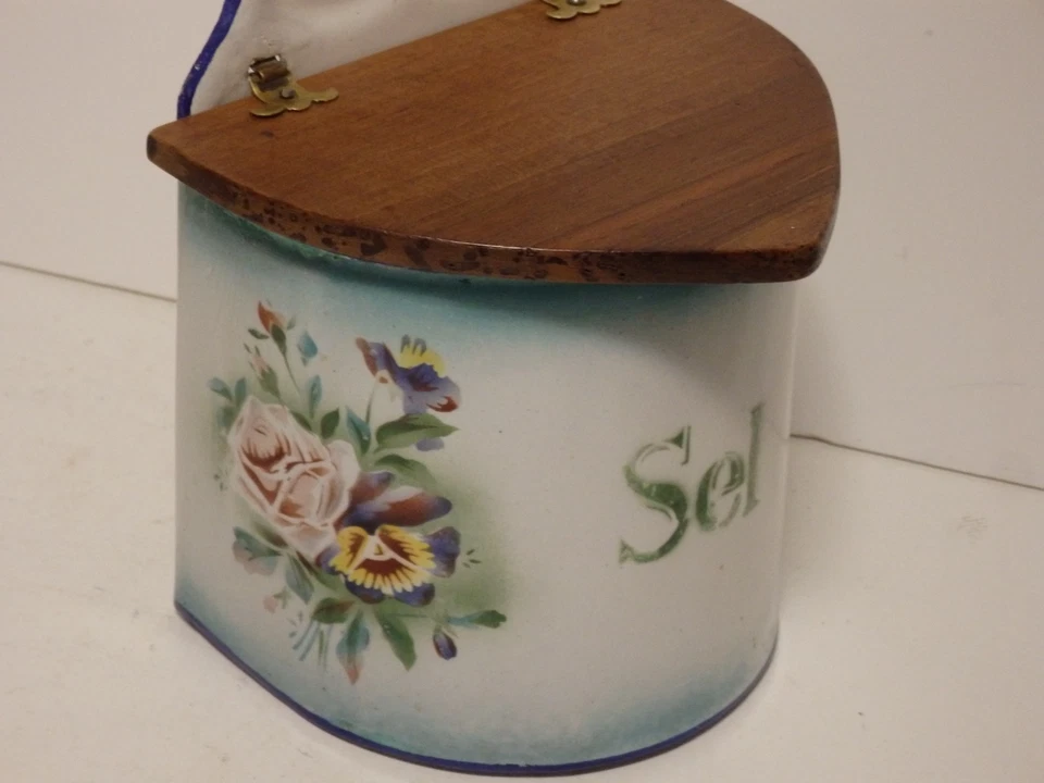 boîte à sel  cafetière pot en tôle émaillée - Photo 2/4