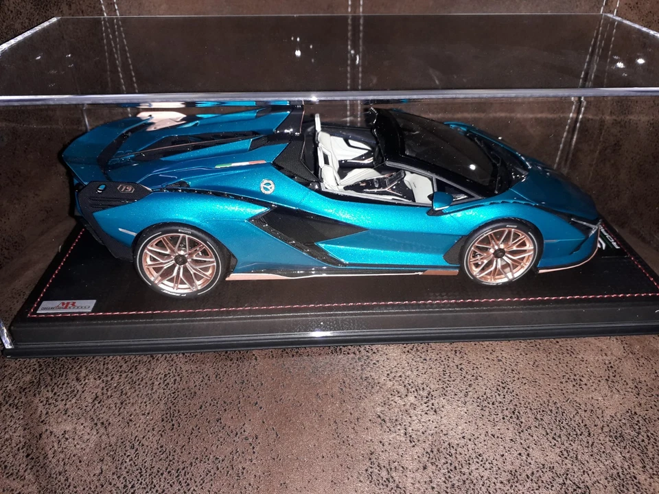LAMBORGHINI SIAN ROADSTER BLU URANUS LAUNCH VERSION 1/18 MR MODELS - Photo 4/4
