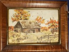 Historic Country Barn Oil Painting by Mokelumne Hill Artist Jesse Lateer