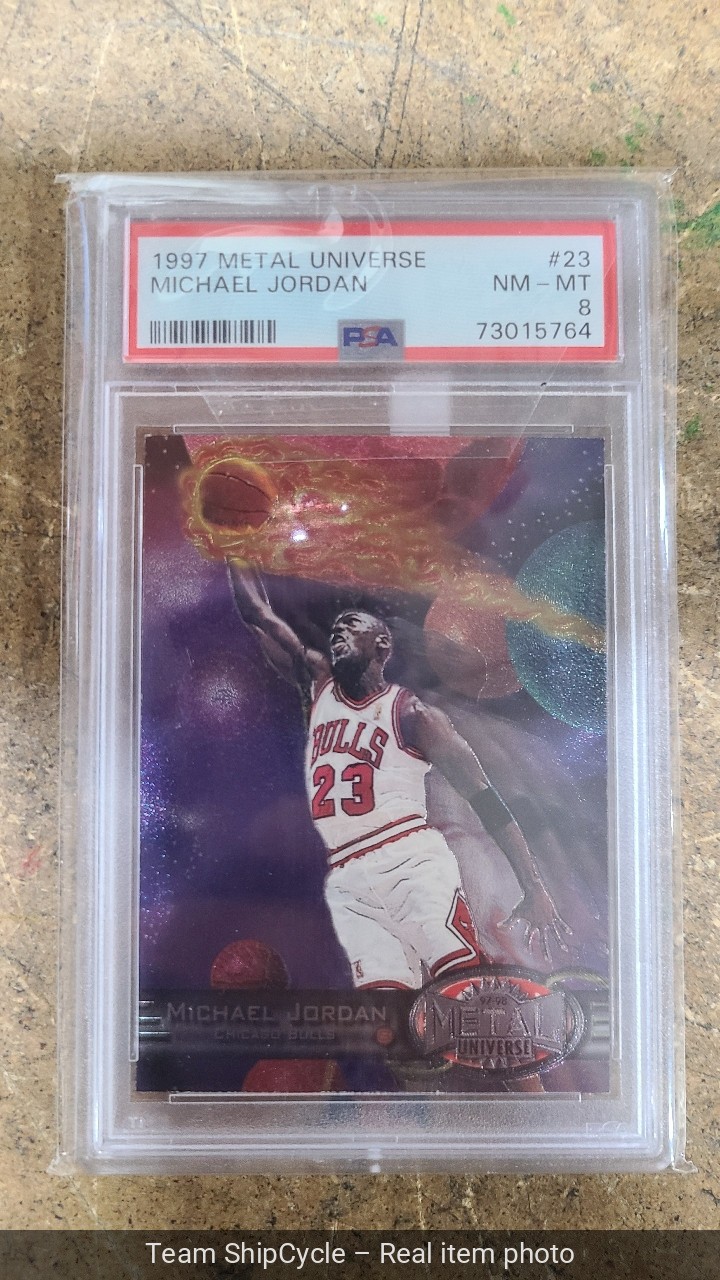 199798 Skybox Metal Universe 23 Michael Jordan PSA 8 NMMT Bulls HOF G2U view 3