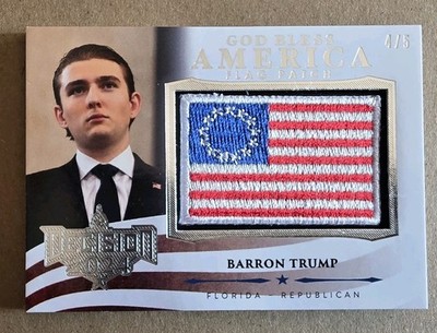 Decision 2024 Update Barron Trump #U5 Silver Foil GOD BLESS AMERICA FLAG # 4/5