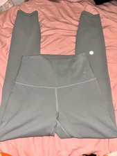 Women s High-Waist Ankle Leggings Gray Solid Cotton Polyester Blend XS