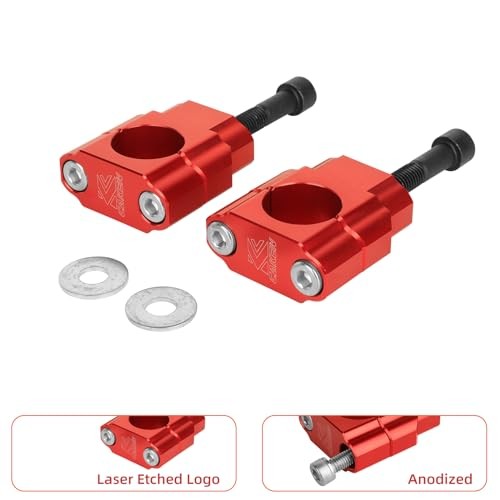  1 1/8" 28mm 10mm CNC Motorcycle Handlebar Risers With Clamps 10mm/0.39" red
