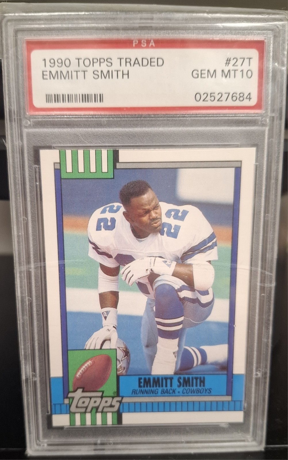Topps 1990 Topps Traded Emmitt Smith #27T Rookie Dallas Cowboys PSA 10