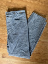 19th Century Workwear Striped Pants Made In USA Herringbone Twill