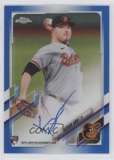 2021 Topps Chrome Rookie Blue Refractor 138/150 Keegan Akin #RA-KA Auto za5