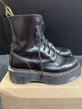 Dr. Martens Jadon Quad Retro Platform Boots Black Polished Smooth Women’s 8