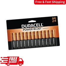 Duracell with Power Boost MFR Sealed AA Batteries 24 Pack Exp 03/2037 Free Ship