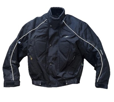 AKITO Herren Motorradjacke schwarz CE geprüft Protektoren Bodyguard Größe M