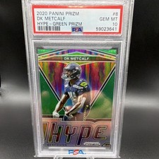 Panini 2020 Prizm Hype DK Metcalf #8 Green Prizm PSA 10 Seahawks