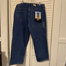 NWT Vintage Route 66 Premium Relaxed Fit Average Jeans Yellow Stitch stretch 18p