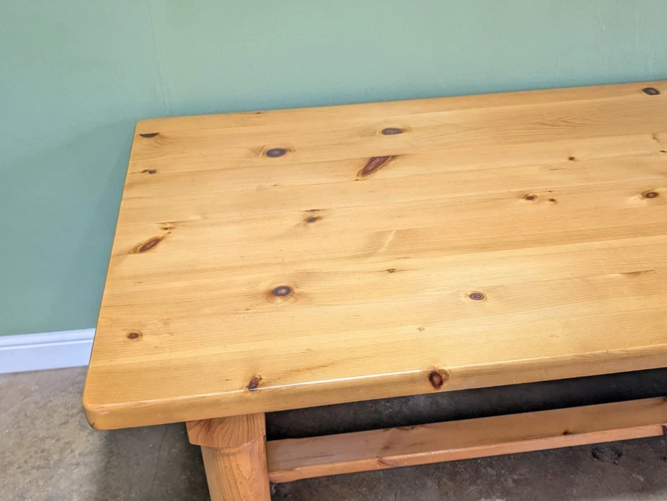 Large Pine Farmhouse Kitchen Dining Table 6-8 Seats 2 Metre Chunky Rustic - Image 4 of 4