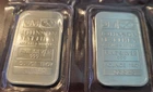 Lot of 2 - 1 Oz Silver JOHNSON MATTHEY ASSAYERS & REFINERS Vintage Bars - .999 2
