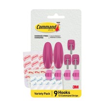 Command Mixed Hooks Pack, 9 Dragon Fruit Hooks & 13 Strips, Damage-Free Hanging 1.70 per strip