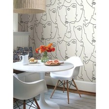 York 2 NEW peel and stick wallpaper Pablo line drawing design minimal modern art