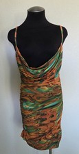 BNWT PRETTY LITTLE THING MULTI MARBLE PRINT STRAPPY RUCHED BODYCON SIZES 8-12