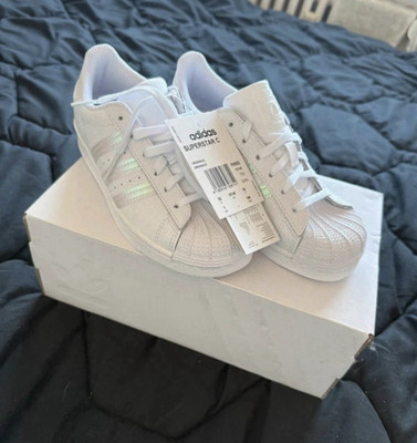 adidas Superstar C Low Top Sneaker Weiß EU 32 Jugend Schnürung gepolstert