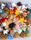 Lot Of 44 TY Beanie Babies Mixed- VTG, W/Tags- Holiday Patriotic & Mini Bears ..