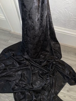 1 m schwarz Blumen Brokat Jakard Stoff 58'' breit