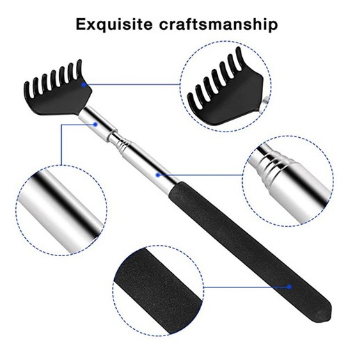 Steel Retractable Itching Rake Scratcher Telescopic Massage Tool Back Scratc-yg