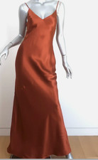NWT L'Agence Serita Maxi Slip Dress Auburn Silk Size 2  MSRP 650