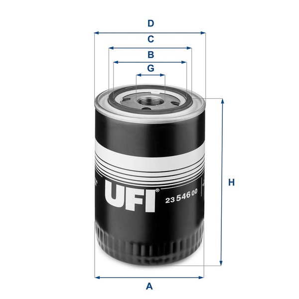 ÖLfilter UFI 23.546.00 Anschraubfilter FüR Peugeot CitroËN Fiat Ducato Iveco Bus-image