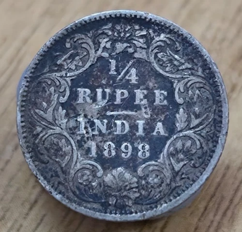 1898 British India Quarter Rupee — photo from the most recent tracked eBay sale