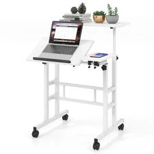 Adjustable Computer Desk Mobile Stand up Desk Tilting Workstation