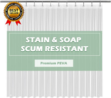 Crystal Clear Shower Curtain Liner 72X72, PEVA Waterproof Bath Curtain, No Chemi