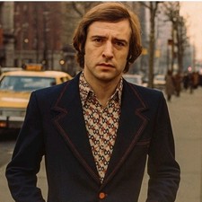 Scandia Mens 40R Navy Blue Blazer Jacket Red Stitching Metal Buttons Vintage '70