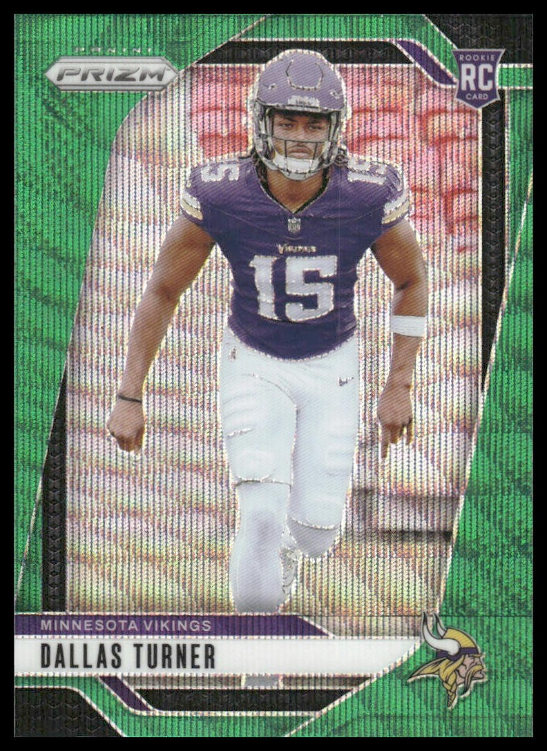 2024 Panini Prizm #324 Dallas Turner RC Rookie Green Wave Minnesota Vikings