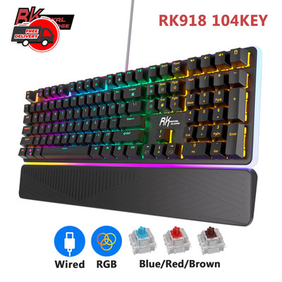RK ROYAL KLUDGE RK918 Wired Mechanical Gaming Keyboard 108 Keys RGB Backlit