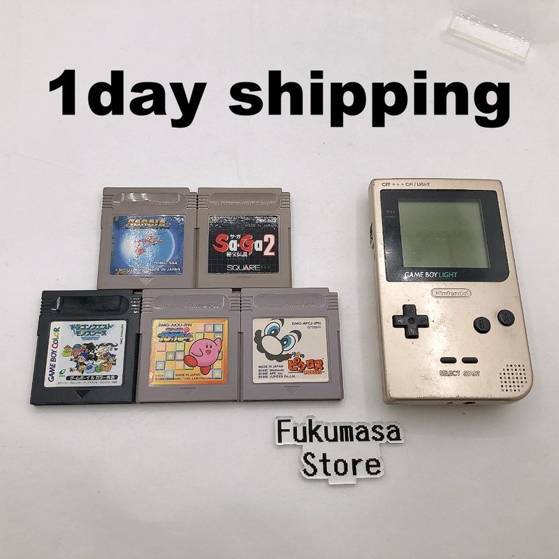 Nintendo Gameboy Light Console Gold 5 Bundle Games Game Boy Japan Tested